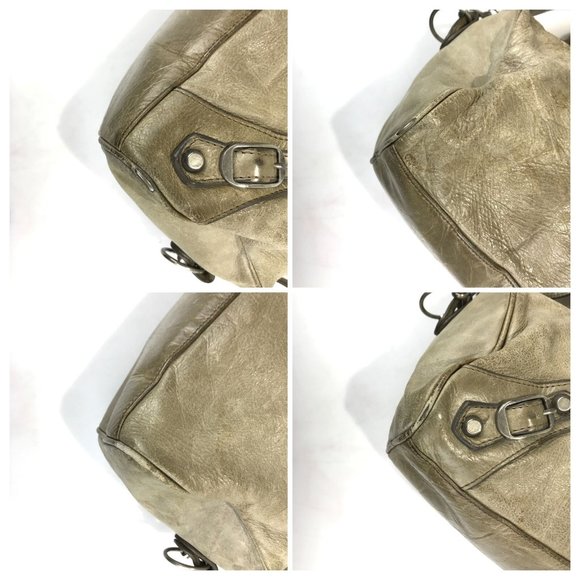 Authentic  Khaki brown beige Balenciaga leatger Bag Handbag Twiggy purse lamb - Picture 6 of 12